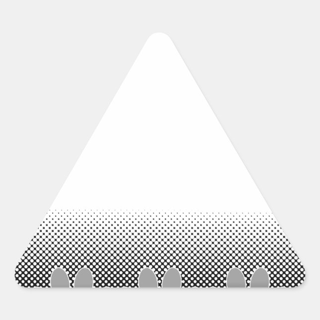 Pegatina Triangular Fondo de gradiente de pastas negras y blancas (Anverso)