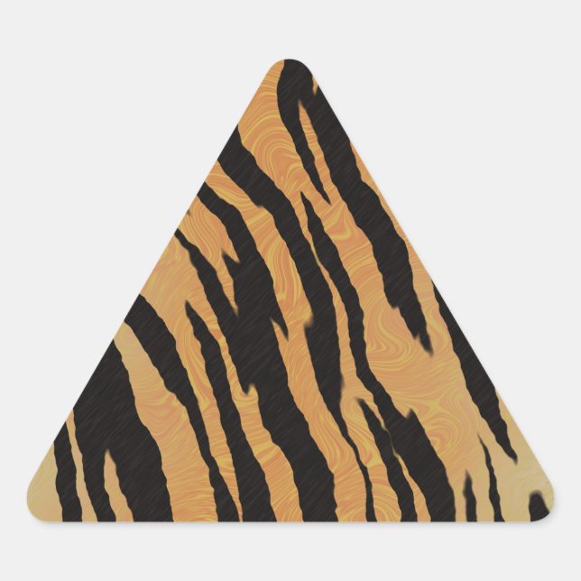 Pegatina Triangular Fondo de textura de patrón transparente del tigre (Anverso)