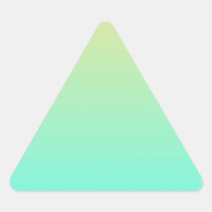 Pegatina Triangular Fondo degradado pastel turquesa amarillo
