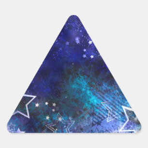Pegatina Triangular Fondo espacial con estrellas