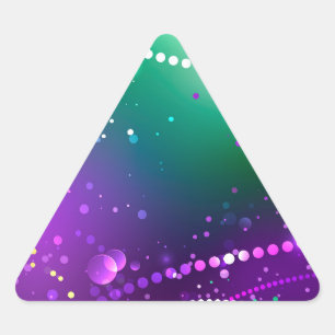 Pegatina Triangular Fondo morado festivo Mardi Gras