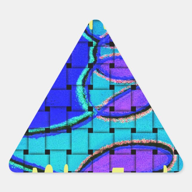 Pegatina Triangular Forma púrpura abstracta del trenzado franco africa (Anverso)