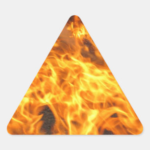 Pegatina Triangular Foto abstracta del fuego con las llamas