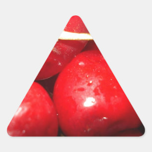 Pegatina Triangular Foto de arte de cerezas