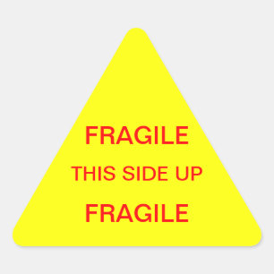 Pegatina Triangular Frágil este lado hacia arriba