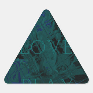 Pegatina Triangular Francés Blue Love Comer Play Flores colores para t
