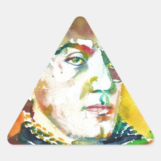 Pegatina Triangular FRITZ LANG - retrato acuarela.2