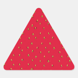 Pegatina Triangular Fundido fondo de fresa rojo