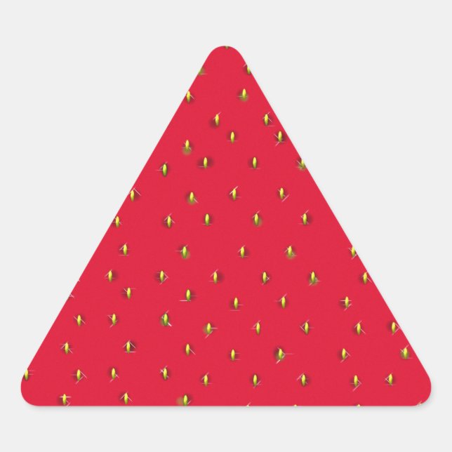 Pegatina Triangular Fundido fondo de fresa rojo (Anverso)