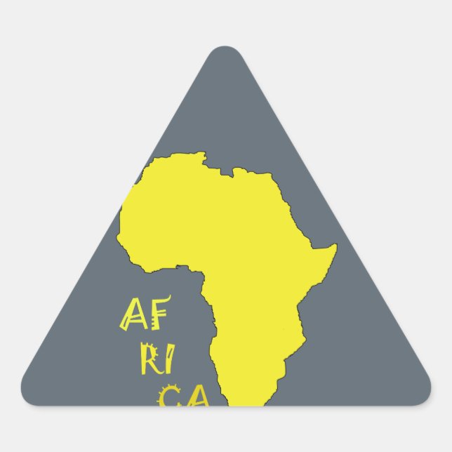 Pegatina Triangular Funky Yellow Africa Map (Anverso)