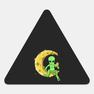 Pegatina Triangular Funny Alien Costume Men Mujeres Taco Lover Gift Gu