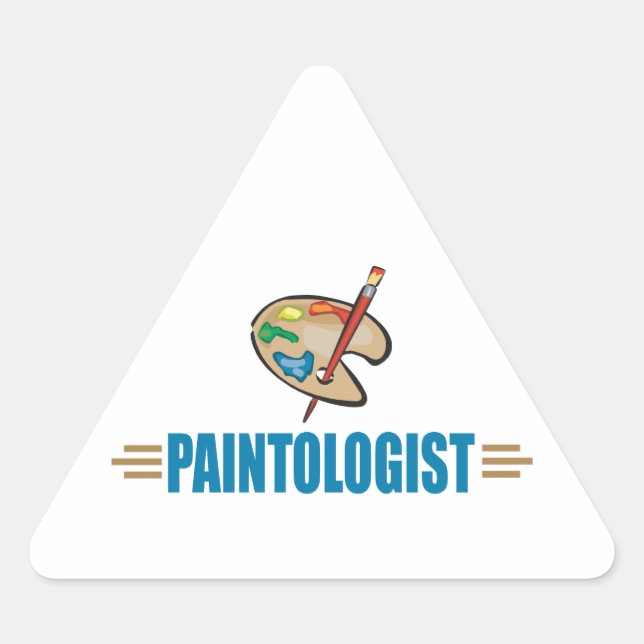 Pegatina Triangular Funny Painter (Anverso)