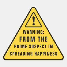 Pegatina Triangular Funny Party Warning Sticker | Yellow Caution Sign 