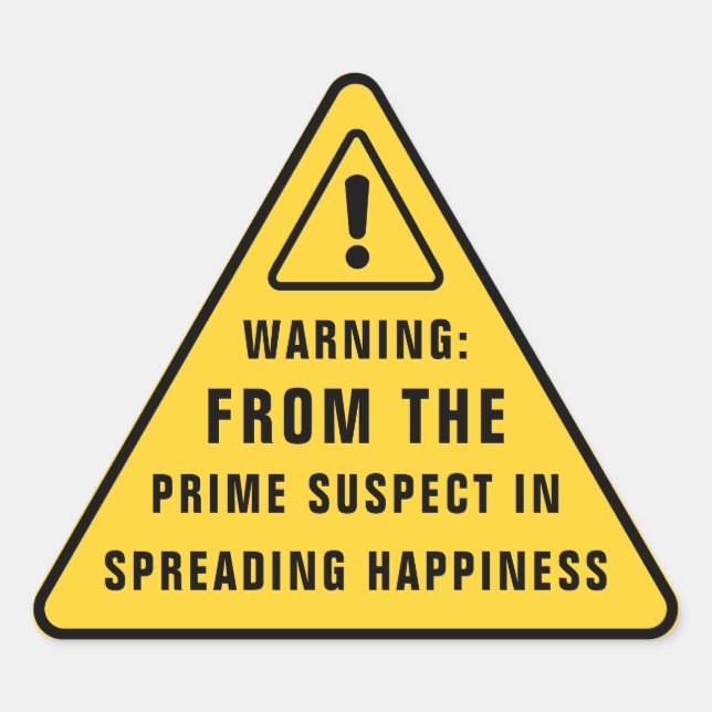 Pegatina Triangular Funny Party Warning Sticker | Yellow Caution Sign  (Anverso)