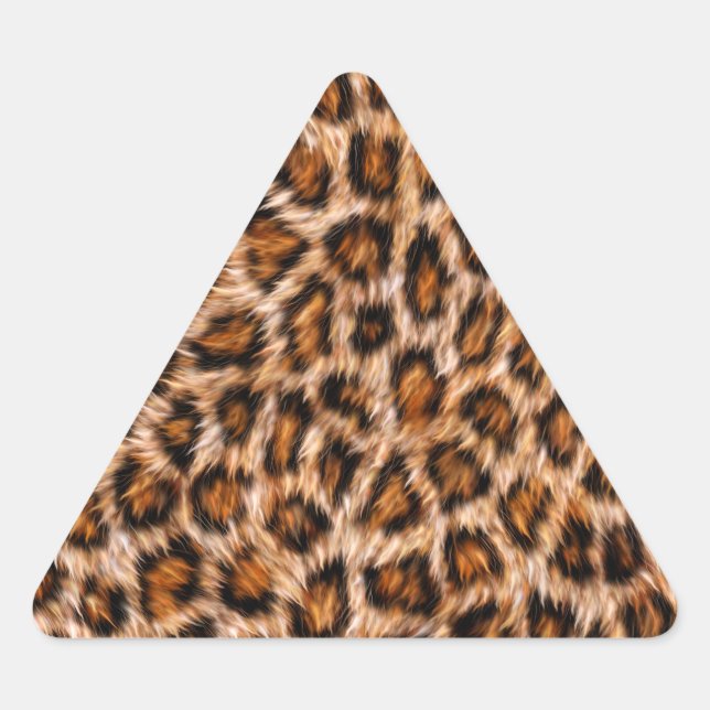 Pegatina Triangular Gato Leopardo Jaguar Patrón Pelaje Marrón (Anverso)