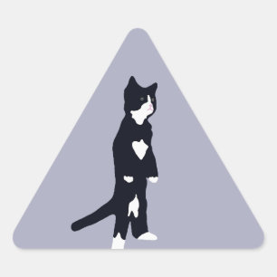 Pegatina Triangular Gatos de Tuxedo