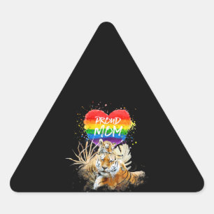 Pegatina Triangular Gay LGBTQ Y Orgullo Lesbiano Mamá Tiger