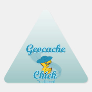 Pegatina Triangular Geocache Chick Tradicional #3