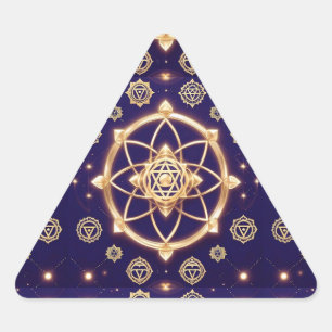 Pegatina Triangular Geometría Celestial de la Luz — Patrón Sagrado