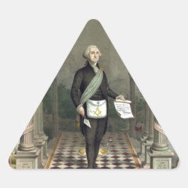 Pegatina Triangular George Washington como masón