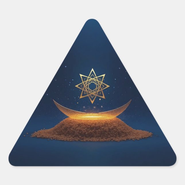 Pegatina Triangular Golden Harmony – Shree Yantra’s Divine Resonance (Anverso)