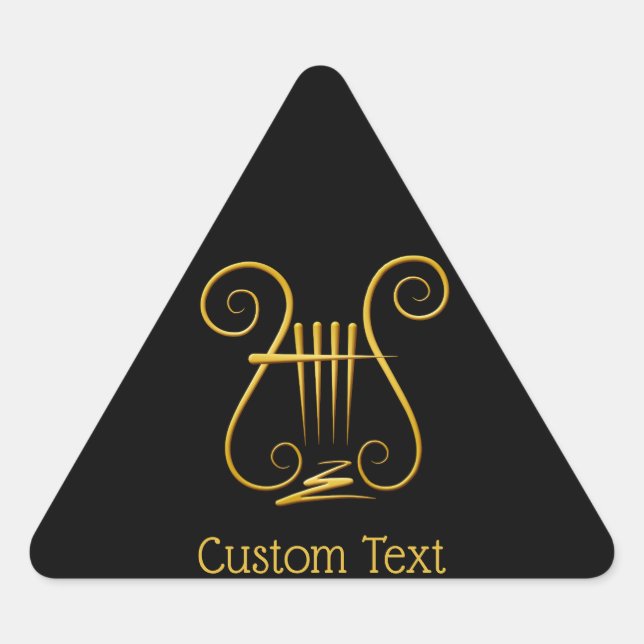 Pegatina Triangular Golden Lyre (Anverso)