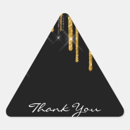 Pegatina Triangular Gracias Boda Silver Gray Gold Drips