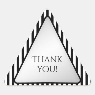 Pegatina Triangular Gracias Triángulo geométrico de franja blanca/negr