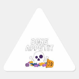Pegatina Triangular Gracioso Chef Pun Bone Appetit Halloween Candy