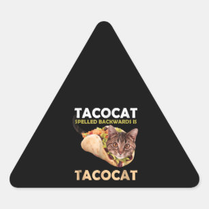 Pegatina Triangular Gracioso gato tacocat taco barato tirado hacia atr