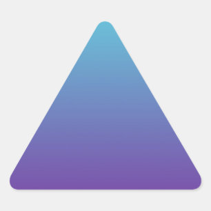 Pegatina Triangular Gradiente de Fondo Simple Turquesa Azul Púrpura