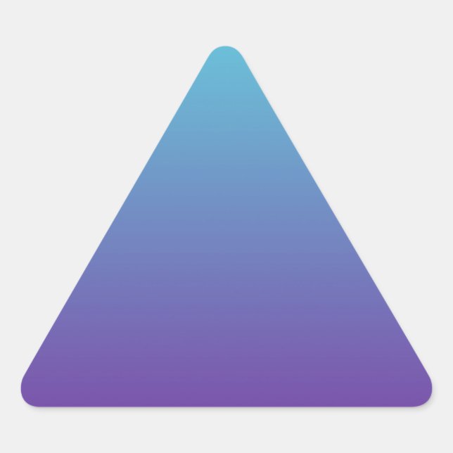 Pegatina Triangular Gradiente de Fondo Simple Turquesa Azul Púrpura (Anverso)
