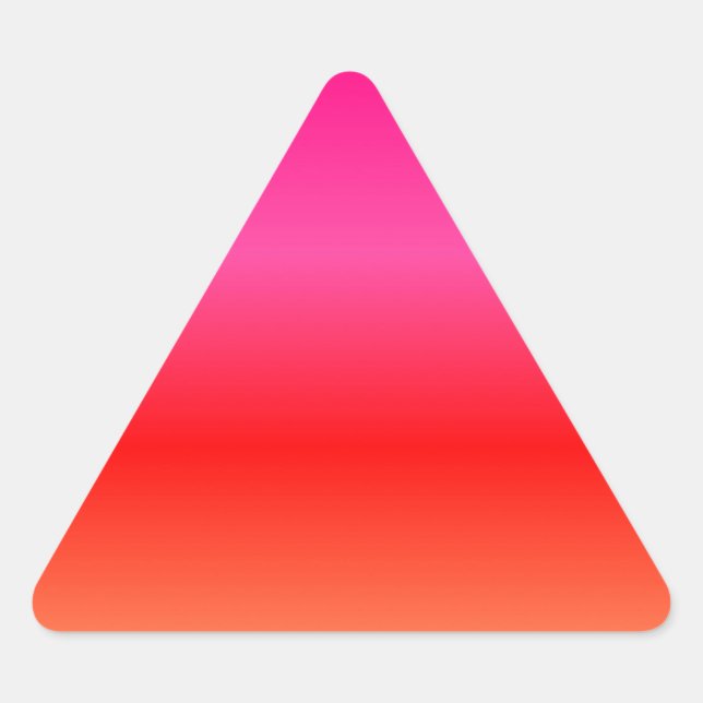 Pegatina Triangular Gradiente rosa, rojo y Naranja (Anverso)