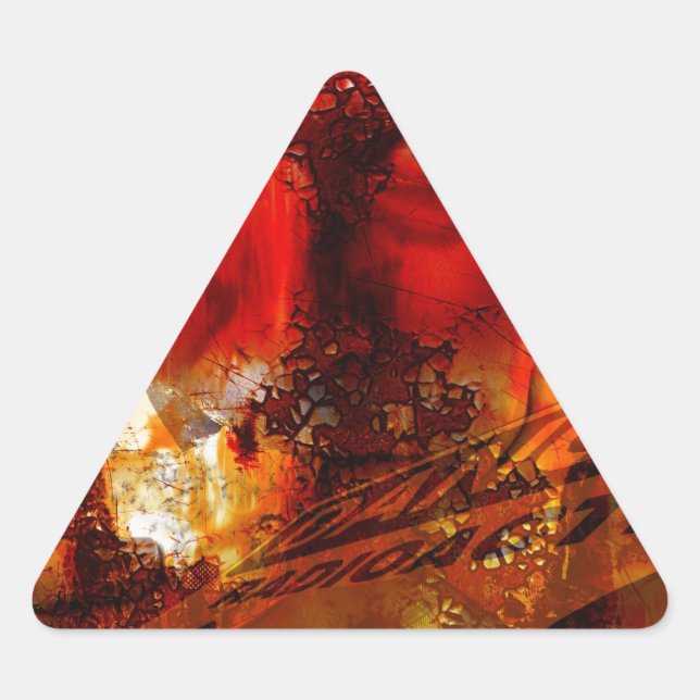 Pegatina Triangular Graffiti de cara roja (Anverso)