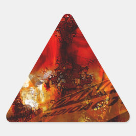 Pegatina Triangular Graffiti de cara roja