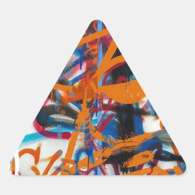 Pegatina Triangular Graffiti de fondo Grunge Street Art Graffiti Wal (Anverso)