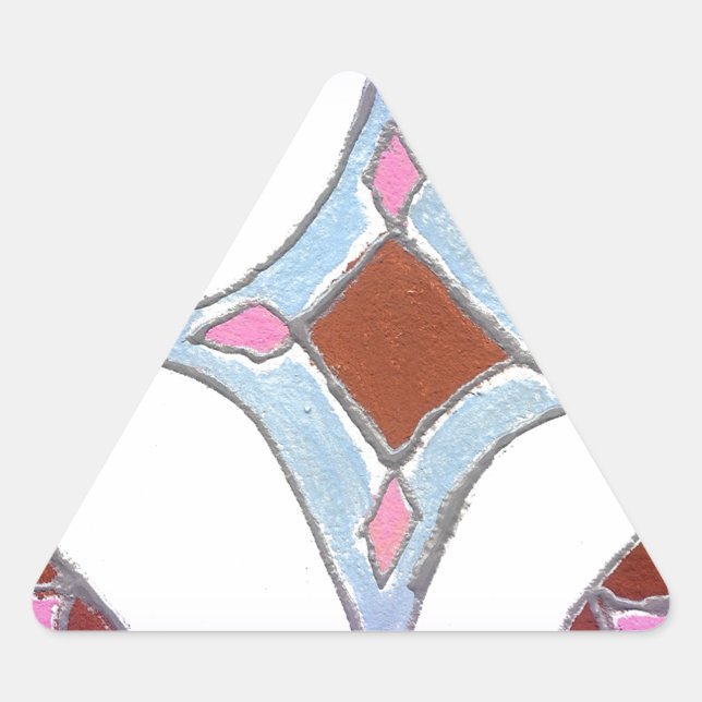 Pegatina Triangular "Gratitude Peace Love Unite" Mandala Art Print (Anverso)