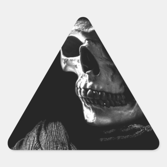 Pegatina Triangular Grim Reaper Skull (Anverso)