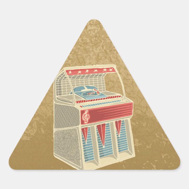 Pegatina Triangular Grunge Jukebox (Anverso)