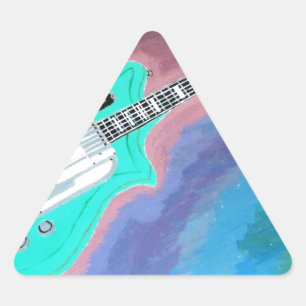 Pegatina Triangular Guitarra Verde