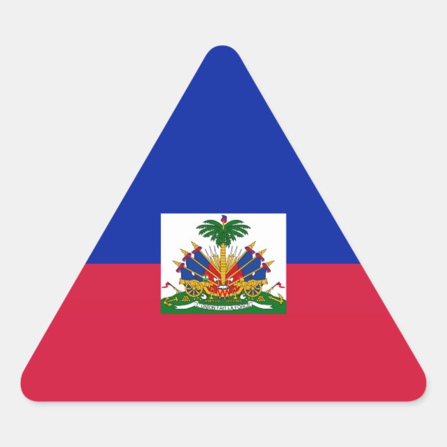 Pegatina Triangular Haití - Bandera haitiana (Anverso)