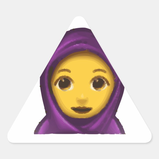 Pegatina Triangular hajib de emoji (Anverso)