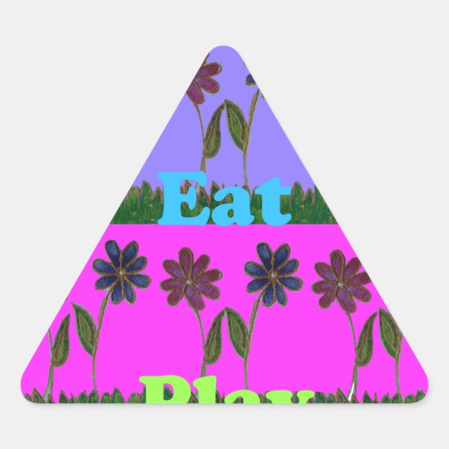Pegatina Triangular Hakuna Matata ama el juego de comer. png (Anverso)