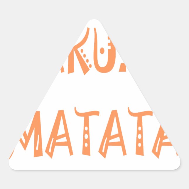 Pegatina Triangular Hakuna Matata - Arte de texto tribal africano (Anverso)