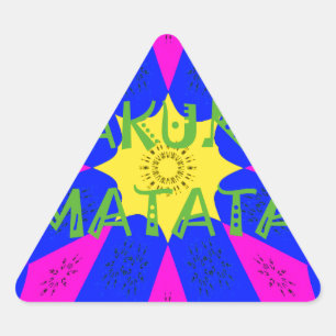 Pegatina Triangular Hakuna Matata Colores de Diseño Hermoso Asombroso