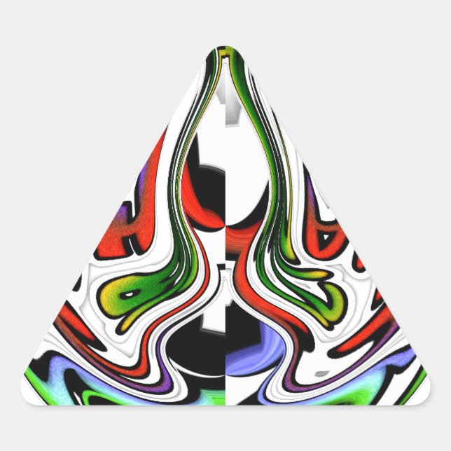 Pegatina Triangular Hakuna Matata con Whirl Resumen y Gradientes (Anverso)