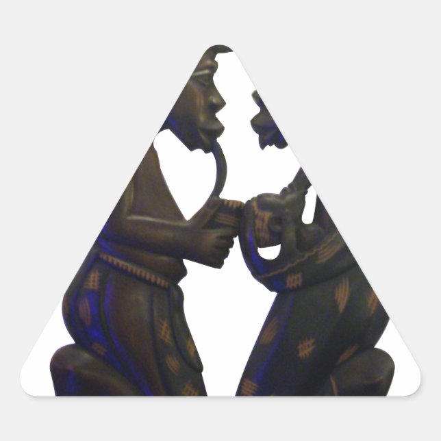 Pegatina Triangular Hakuna Matata Divertirse en la vieja escuela es lo (Anverso)