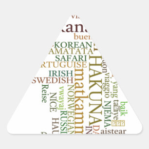 Pegatina Triangular Hakuna Matata Global Word Cloud Art