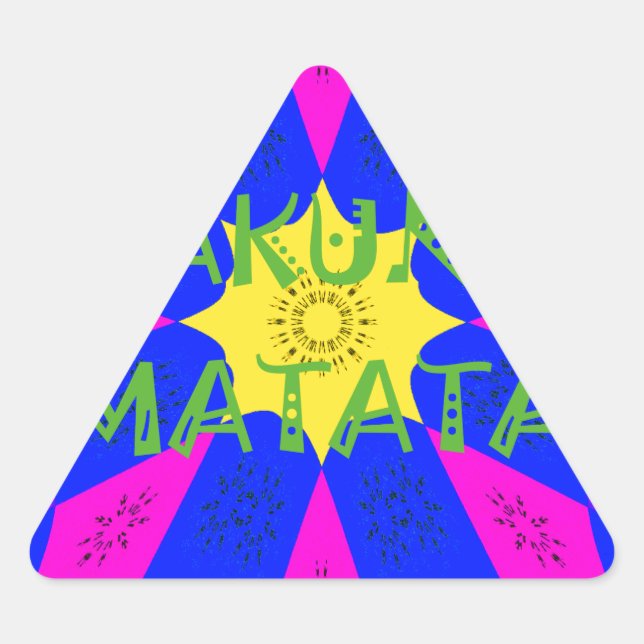 Pegatina Triangular Hakuna Matata Hermosos Colores de Diseño Increíble (Anverso)