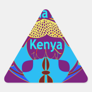Pegatina Triangular "Hakuna Matata Kenya" Arte de mariposa Imprimir/Gr